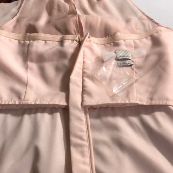 👛 2/$40 HITHERTO Strapless Fit/Flare Midi Pink Occasion Dress with Mesh Bodice - Picture 8 of 8